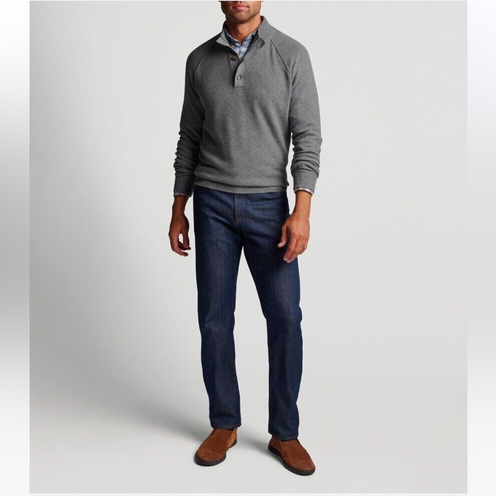 Peter Millar Crown Parkway Textured 3-Button Mock Neck Sweater XL NWT - Picture 2 of 12
